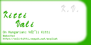 kitti vali business card